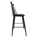 Σκαμπό Bar ArteLibre MARANTA Μαύρο/Καρυδί PP/Μέταλλο 45x46x97cm