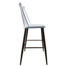 Σκαμπό Bar ArteLibre MARANTA Λευκό/Καρυδί PP/Μέταλλο 45x46x97cm