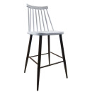 Σκαμπό Bar ArteLibre MARANTA Λευκό/Καρυδί PP/Μέταλλο 45x46x97cm