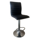 Σκαμπό Bar ArteLibre ENCANTA Μαύρο/Χρώμιο PU/Μέταλλο 41x50x59/94-80/115cm