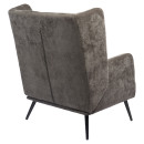 Πολυθρόνα ArteLibre NORA Γκρι Ύφασμα/Μέταλλο 100x80x89cm