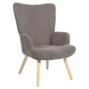 Πολυθρόνα ArteLibre LIRA Γκρι Ύφασμα Κοτλέ/Ξύλο 94.5x64x70.5cm