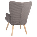 Πολυθρόνα ArteLibre LIRA Γκρι Ύφασμα Κοτλέ/Ξύλο 94.5x64x70.5cm