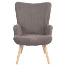 Πολυθρόνα ArteLibre LIRA Γκρι Ύφασμα Κοτλέ/Ξύλο 94.5x64x70.5cm