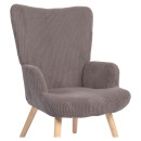 Πολυθρόνα ArteLibre LIRA Γκρι Ύφασμα Κοτλέ/Ξύλο 94.5x64x70.5cm