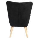Πολυθρόνα ArteLibre LIRA Μαύρο Ύφασμα Κοτλέ/Ξύλο 94.5x64x70.5cm
