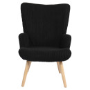 Πολυθρόνα ArteLibre LIRA Μαύρο Ύφασμα Κοτλέ/Ξύλο 94.5x64x70.5cm