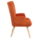 Πολυθρόνα ArteLibre LIRA Σάπιο Μήλο Ύφασμα Κοτλέ/Ξύλο 94.5x64x70.5cm