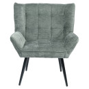 Πολυθρόνα ArteLibre TIVA Πράσινο Ύφασμα Σενίλ/Μέταλλο 84x78x77cm