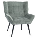 Πολυθρόνα ArteLibre TIVA Πράσινο Ύφασμα Σενίλ/Μέταλλο 84x78x77cm