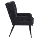 Πολυθρόνα ArteLibre TIVA Μαύρο Ύφασμα Σενίλ/Μέταλλο 84x78x77cm