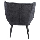 Πολυθρόνα ArteLibre TIVA Μαύρο Ύφασμα Σενίλ/Μέταλλο 84x78x77cm