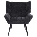 Πολυθρόνα ArteLibre TIVA Μαύρο Ύφασμα Σενίλ/Μέταλλο 84x78x77cm