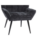 Πολυθρόνα ArteLibre TIVA Μαύρο Ύφασμα Σενίλ/Μέταλλο 84x78x77cm