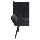 Πολυθρόνα ArteLibre TIVA Μαύρο Ύφασμα Σενίλ/Μέταλλο 84x78x77cm