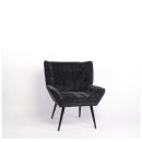 Πολυθρόνα ArteLibre TIVA Μαύρο Ύφασμα Σενίλ/Μέταλλο 84x78x77cm