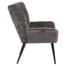 Πολυθρόνα ArteLibre TIVA Γκρι Σκούρο Ύφασμα Σενίλ/Μέταλλο 84x78x77cm