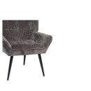 Πολυθρόνα ArteLibre TIVA Γκρι Σκούρο Ύφασμα Σενίλ/Μέταλλο 84x78x77cm