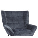 Πολυθρόνα ArteLibre TIVA Μπλε Ύφασμα Σενίλ/Μέταλλο 84x78x77cm