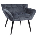 Πολυθρόνα ArteLibre TIVA Μπλε Ύφασμα Σενίλ/Μέταλλο 84x78x77cm