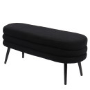 Παγκάκι Ottoman ArteLibre TONDO Μαύρο Ύφασμα Teddy/Μέταλλο 42x112x44cm