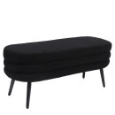 Παγκάκι Ottoman ArteLibre TONDO Μαύρο Ύφασμα Teddy/Μέταλλο 42x112x44cm