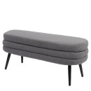 Παγκάκι Ottoman ArteLibre TONDO Γκρι Ύφασμα Teddy/Μέταλλο 42x112x44cm