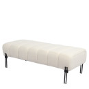 Παγκάκι Ottoman ArteLibre KUBO Λευκό Ύφασμα Teddy/Μέταλλο 40x116.5x50cm