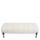 Παγκάκι Ottoman ArteLibre KUBO Λευκό Ύφασμα Teddy/Μέταλλο 40x116.5x50cm