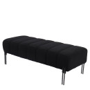 Παγκάκι Ottoman ArteLibre KUBO Μαύρο Ύφασμα Teddy/Μέταλλο 40x116.5x50cm