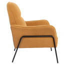 Πολυθρόνα ArteLibre ELAN Πορτοκαλί Ύφασμα Κοτλέ/Μέταλλο 94x77x82cm