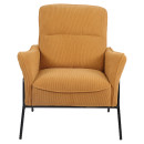 Πολυθρόνα ArteLibre ELAN Πορτοκαλί Ύφασμα Κοτλέ/Μέταλλο 94x77x82cm