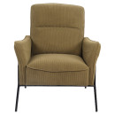 Πολυθρόνα ArteLibre ELAN Πράσινο Ύφασμα Κοτλέ/Μέταλλο 94x77x82cm