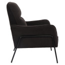 Πολυθρόνα ArteLibre ELAN Μαύρο Ύφασμα Κοτλέ/Μέταλλο 94x77x82cm