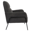 Πολυθρόνα ArteLibre ELAN Γκρι Σκούρο Ύφασμα Κοτλέ/Μέταλλο 94x77x82cm