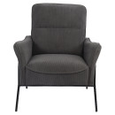 Πολυθρόνα ArteLibre ELAN Γκρι Σκούρο Ύφασμα Κοτλέ/Μέταλλο 94x77x82cm