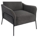 Πολυθρόνα ArteLibre ELAN Γκρι Σκούρο Ύφασμα Κοτλέ/Μέταλλο 94x77x82cm