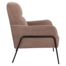 Πολυθρόνα ArteLibre ELAN Taupe Ύφασμα Κοτλέ/Μέταλλο 94x77x82cm