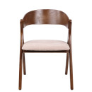 Καρέκλα Τραπεζαρίας ArteLibre LAODICE Καφέ/Καρυδί Ξύλο/Ύφασμα 52.5x56x83cm