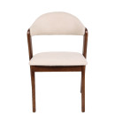 Καρέκλα Τραπεζαρίας ArteLibre ISMENE Μπεζ/Καρυδί Ξύλο/Ύφασμα 52.5x56x83cm