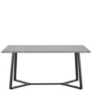 Τραπέζι Τραπεζαρίας ArteLibre DUNSMERE Γκρι Μάρμαρο/Μαύρο Μέταλλο/Μοριοσανίδα 160x90x75cm