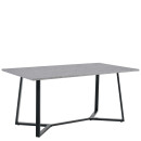 Τραπέζι Τραπεζαρίας ArteLibre DUNSMERE Γκρι Μάρμαρο/Μαύρο Μέταλλο/Μοριοσανίδα 160x90x75cm