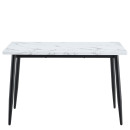 Τραπέζι Τραπεζαρίας ArteLibre IRWELL Λευκό Μάρμαρο/Μαύρο Μέταλλο/Μοριοσανίδα 120x80x75cm