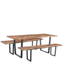 Σετ Τραπεζαρία (2+1) ArteLibre NORTHAM Καρυδί/Μαύρο Μέταλλο/Ξύλο