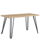 Τραπέζι Τραπεζαρίας ArteLibre BRANWELL Sonoma/Μαύρο Μέταλλο/Μοριοσανίδα 160x80x77.5cm