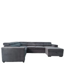 Καναπές Γωνιακός ArteLibre AVELON Γκρι Σκούρο Ύφασμα/Ξύλο 249x312x82cm