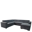 Καναπές Γωνιακός ArteLibre AVELON Γκρι Σκούρο Ύφασμα/Ξύλο 249x312x82cm