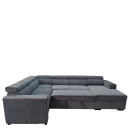 Καναπές Γωνιακός ArteLibre AVELON Γκρι Σκούρο Ύφασμα/Ξύλο 249x312x82cm