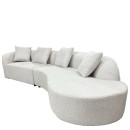 Καναπές MONTARO ArteLibre Γκρι Ανοιχτό Ύφασμα 140x105x65cm/206x124x68cm