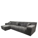Καναπές Γωνιακός ArteLibre ORVELLA Γκρι Ύφασμα 363x194x80cm